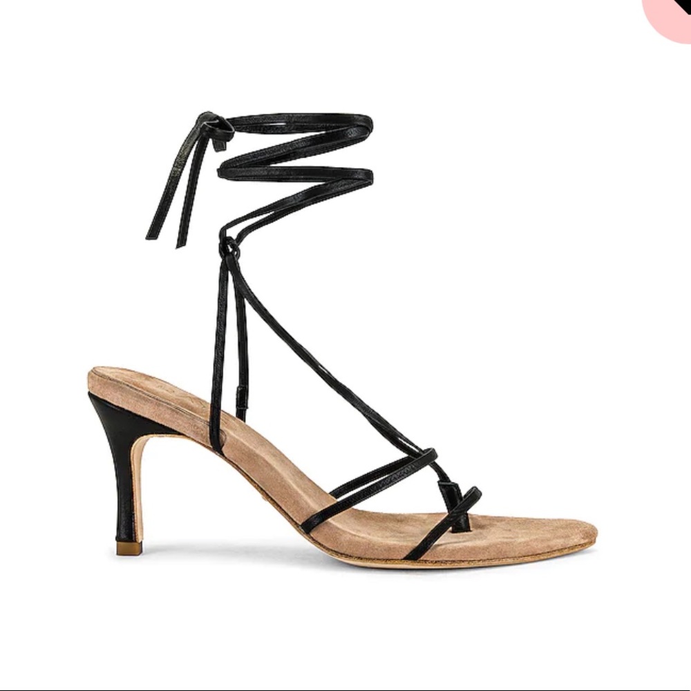 Black strappy high heels